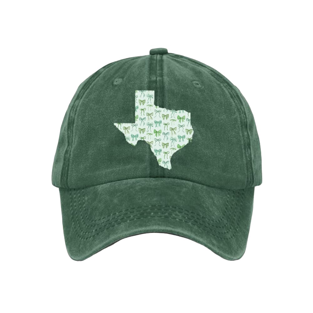 Retro Texas Strong Green Bow Print Baseball Cap Retro Texas Strong Green Bow Print Baseball Cap