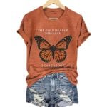 Retro The Only Orange Monarch I Care About Print T-Shirt