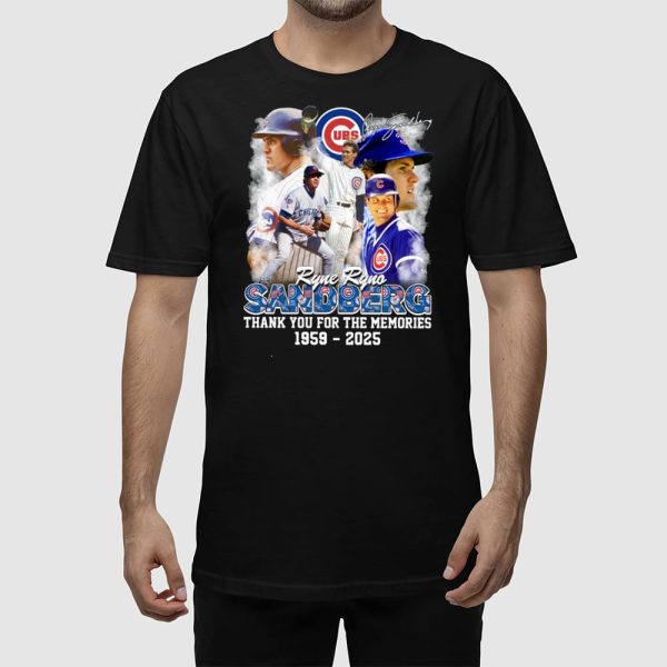Ryne Ryno Sandberg Thank You For The Memories 1959-2025 Shirt