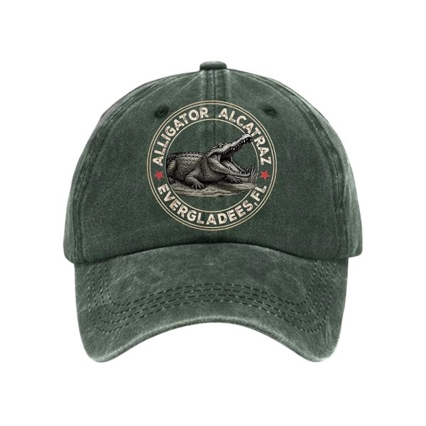 Unisex Retro Alligator Alcatraz Funny Florida Everglades Dark Humor Hat