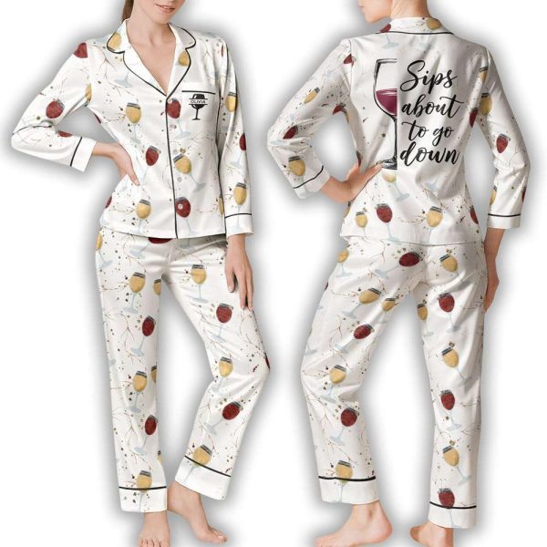 Sips About To Go Down Personalized Pajama Set