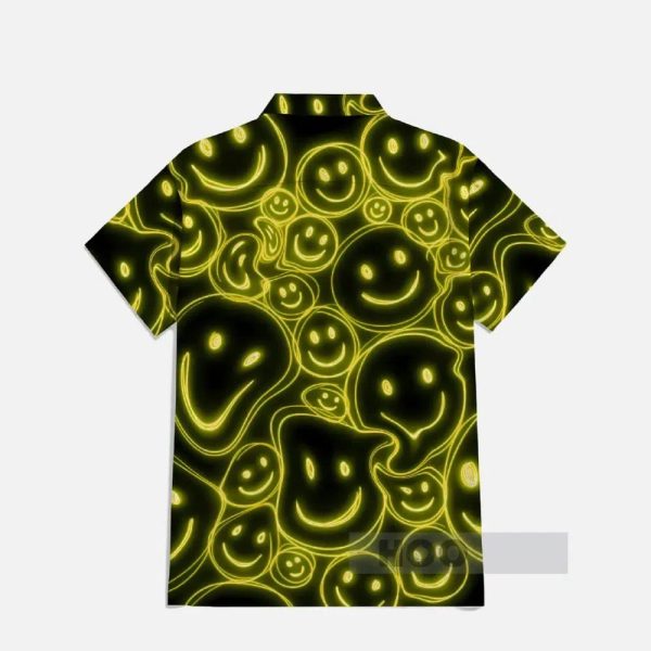 Smiley Faces Yellow Neon Hawaiian Shirt