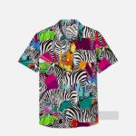 Stacked Zebras Pattern Hawaiian Shirt