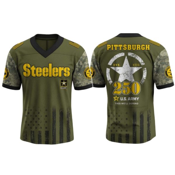 Steelers US ARMY 250th Birthday Celebration Football Jersey 2025