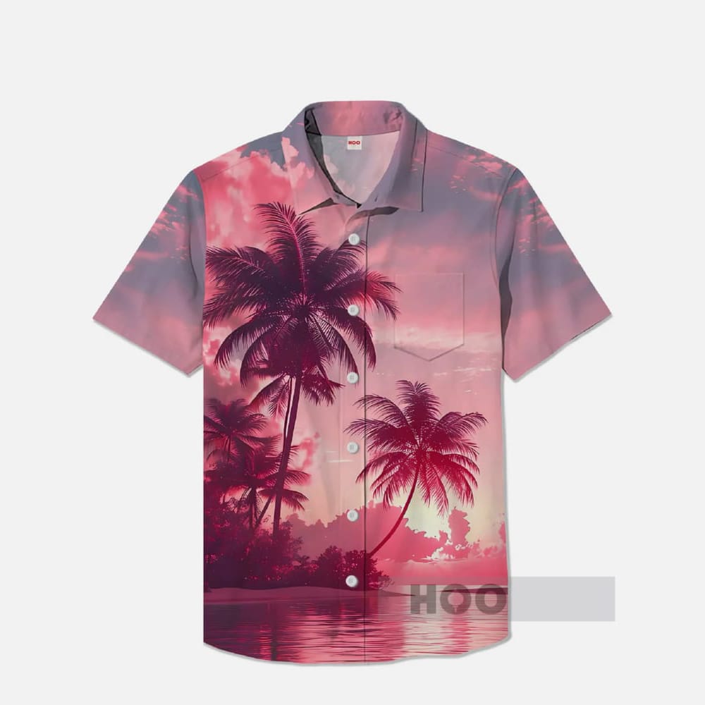 Summer Holiday Pink And Purple Beach Sunset Hawaiian Shirt Summer Holiday Pink And Purple Beach Sunset Hawaiian Shirt