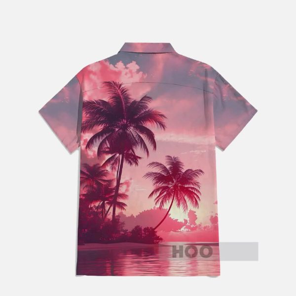 Summer Holiday Pink And Purple Beach Sunset Hawaiian Shirt