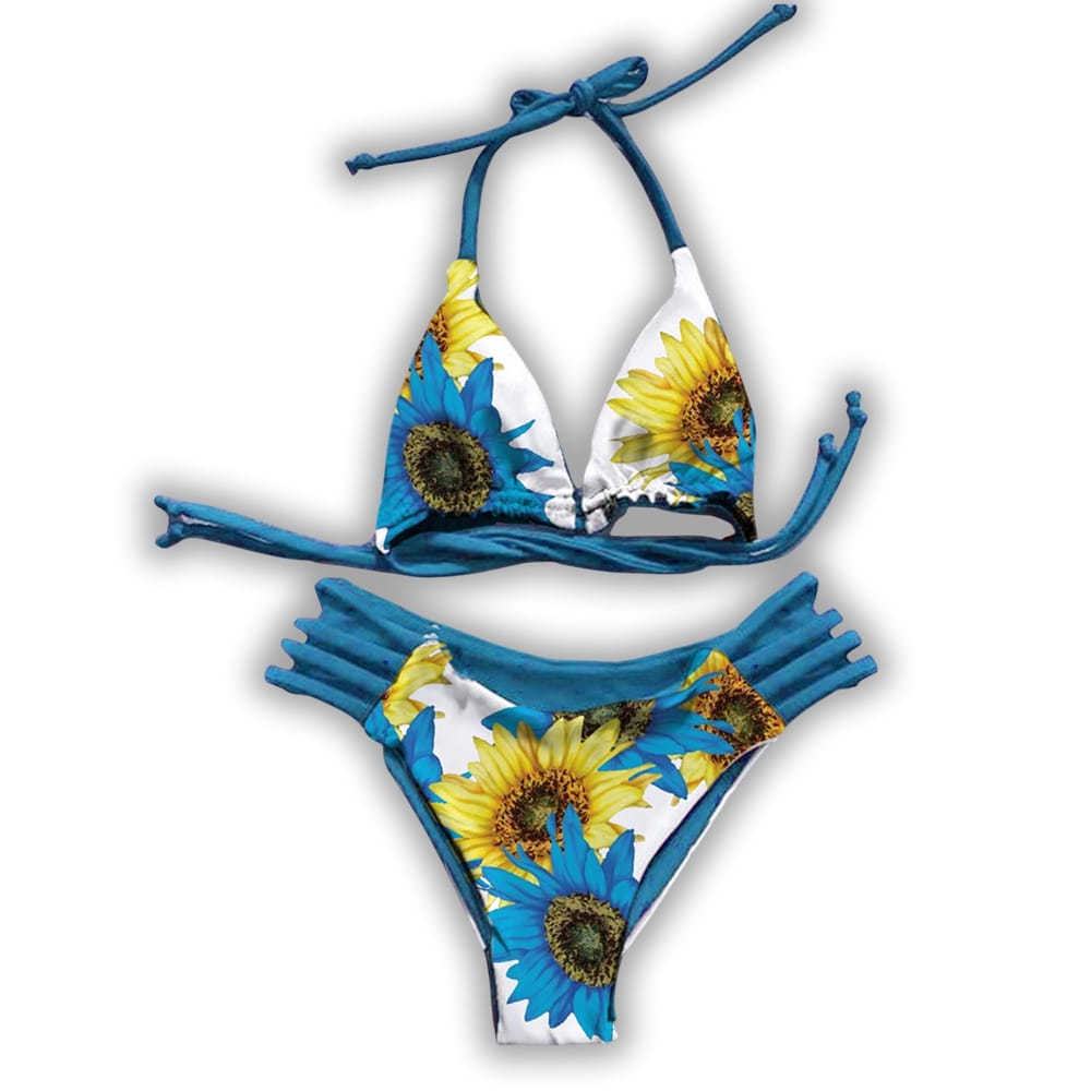 Sunflower Ukraine Halter Bikini Set For Women Sunflower Ukraine Halter Bikini Set For Women