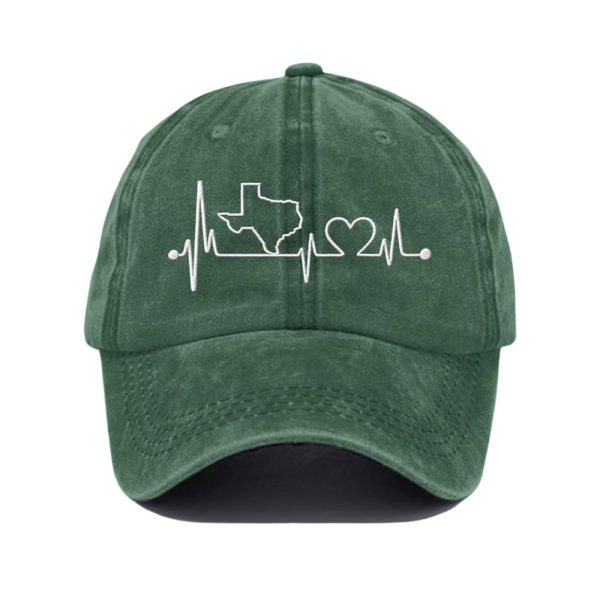 Texas Love Heartbeat Baseball Cap