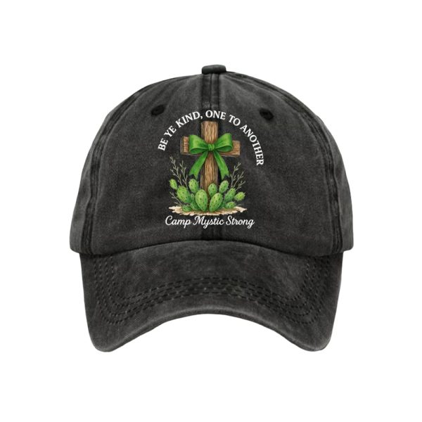 Texas Strong Green Bow Cross Be Ye Kind One to Another Camp Mystic Strong Baseball Cap