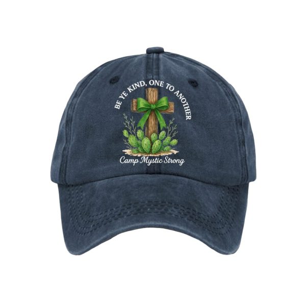 Texas Strong Green Bow Cross Be Ye Kind One to Another Camp Mystic Strong Baseball Cap