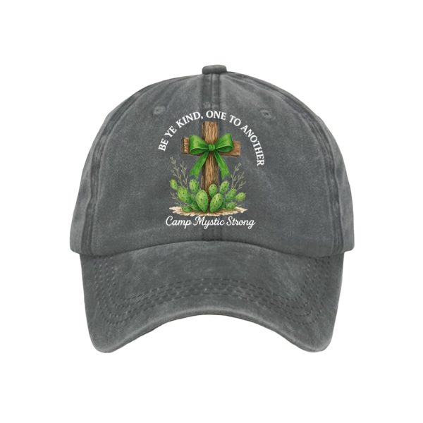 Texas Strong Green Bow Cross Be Ye Kind One to Another Camp Mystic Strong Baseball Cap