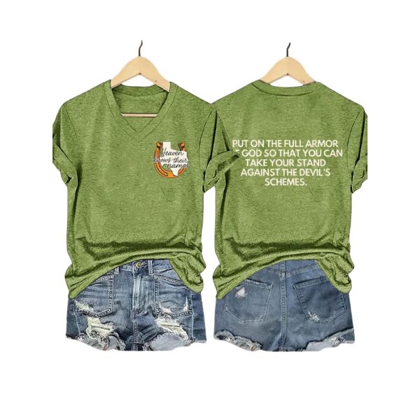 Texas Strong Heaven Knows Their Names Put On The Full Armor Of God So That You Can Take Your Stand Against The Devil’s Schemes Shirt
