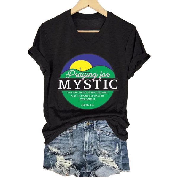 Texas Strong Praying For Mystic The Light Shines In The Darkness And The Darkness Has Not Overcome It John 1 5 T-Shirt