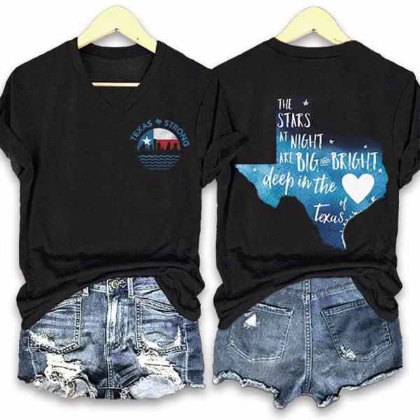 Texas Strong The Stars At Night Are Big And Bright Deep In The Heart Of Texas Shirt