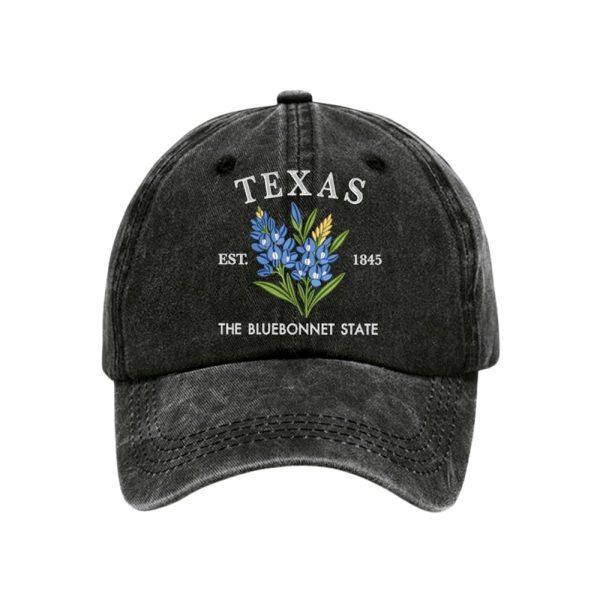 Texas The Bluebonnet State Est 1845 Cap