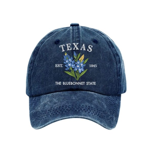 Texas The Bluebonnet State Est 1845 Cap