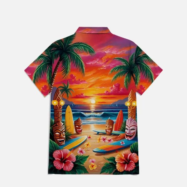 Tiki Surfboards Hawaiian Shirt