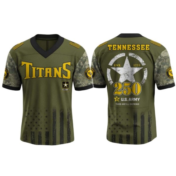 Titans US ARMY 250th Birthday Celebration Football Jersey 2025