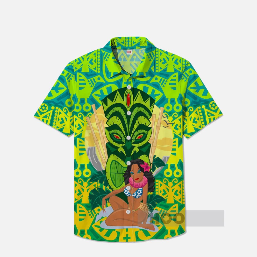 Tribal Patterns Tiki And Beauty Hawaiian Shirt Tribal Patterns Tiki And Beauty Hawaiian Shirt