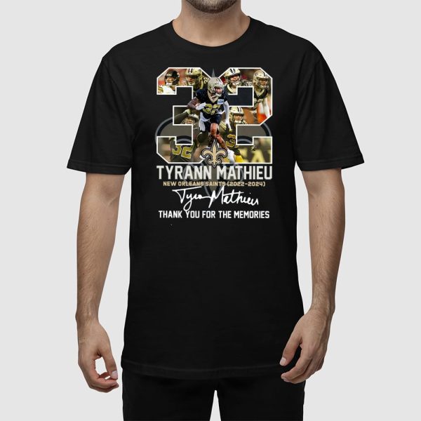 Tyrann Mathieu Saints 2022-2024 Thank You For The Memories Shirt