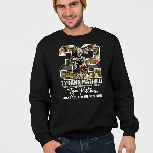Tyrann Mathieu Saints 2022-2024 Thank You For The Memories Shirt
