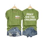 V-Neck Retro Texas Strong Pray For Texas Pray For The Children Print T-Shirt