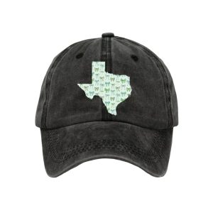 Retro Texas Strong Green Bow Print Baseball Cap1