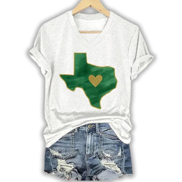 Women’s Retro Prayers For Camp Mystic Texas Strong Print T-Shirt