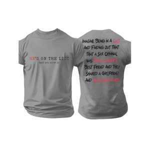 Mens 8647 FDT Hes On The List Epstein Printed T Shirt2