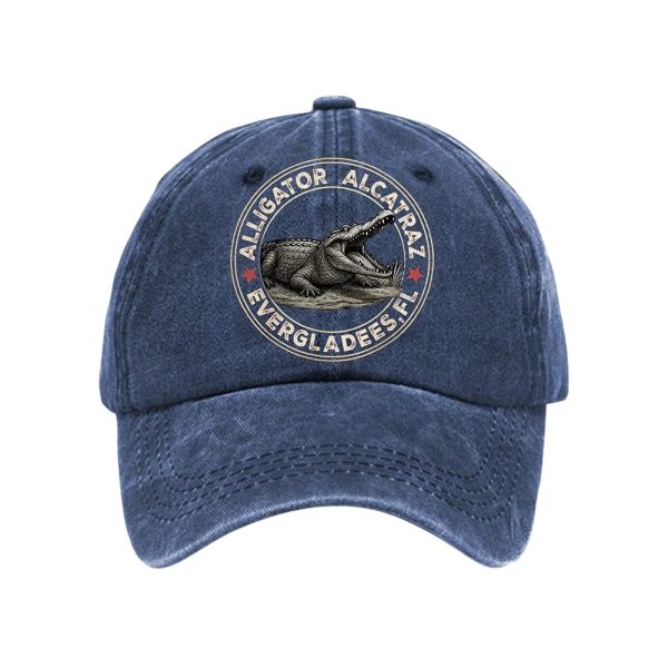 Unisex Retro Alligator Alcatraz Funny Florida Everglades Dark Humor Hat