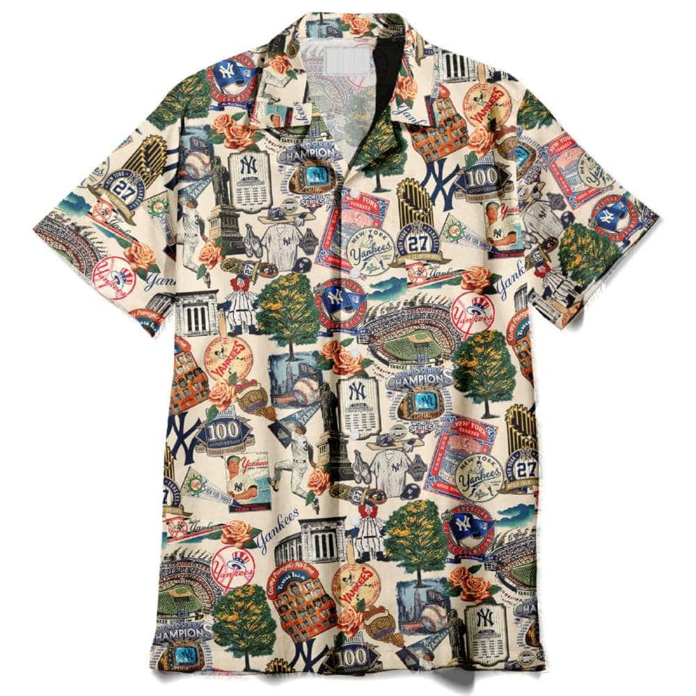 Yankees Swingin Bats and Tropical Stadium Dreams Hawaiian Shirt Yankees Swingin Bats and Tropical Stadium Dreams Hawaiian Shirt