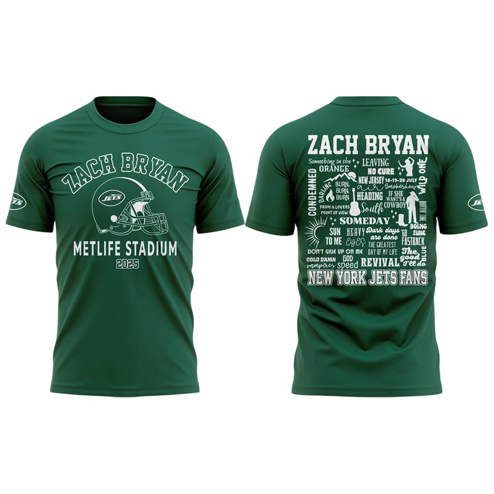 Zach Bryan Metlife Stadium 2025 Jets Shirt Zach Bryan Metlife Stadium 2025 Jets Shirt