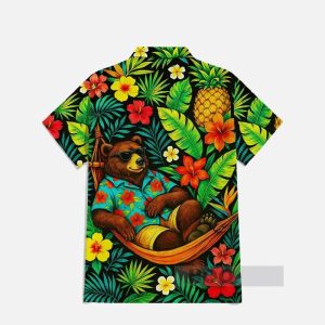 Brown Bear Tropical Jungle Hawaiian Shirt1