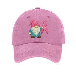 Breast Cancer Gnome Awareness Vintage Baseball Cap