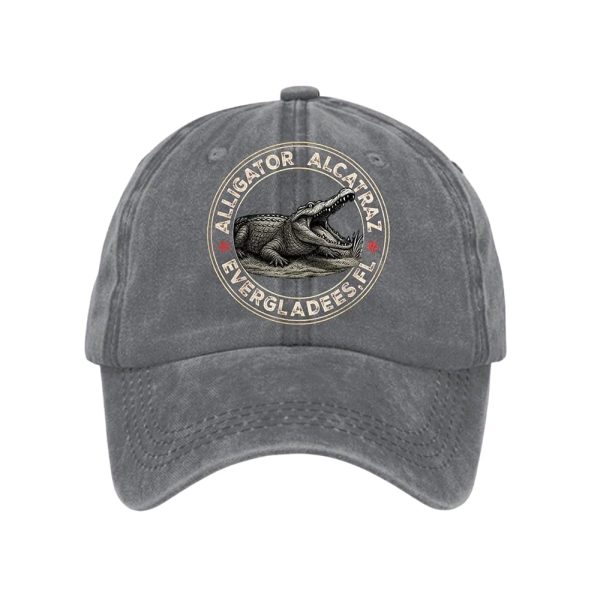 Unisex Retro Alligator Alcatraz Funny Florida Everglades Dark Humor Hat