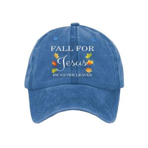 Unisex Fall For Jesus He Never Leaves Print Hat2
