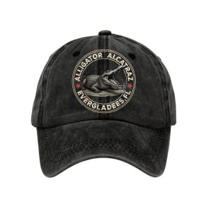 Unisex Retro Alligator Alcatraz Funny Florida Everglades Dark Humor Hat