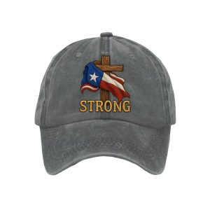 Retro Texas Strong Faith Cross Print Baseball Cap2