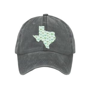 Retro Texas Strong Green Bow Print Baseball Cap2