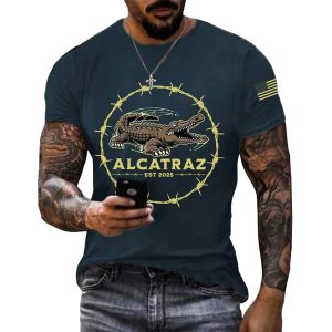 Mens Alligator Alcatraz Funny Florida Everglades Dark Humor Tee1
