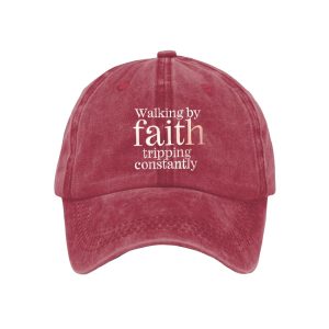 Walking By Faith Tripping Constantly Printed Baseball Cap2