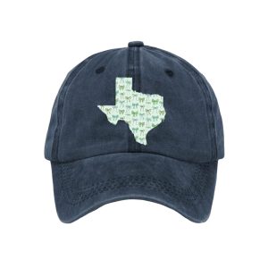 Retro Texas Strong Green Bow Print Baseball Cap3
