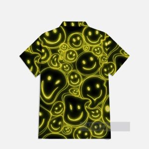 Smiley Faces Yellow Neon Hawaiian Shirt1
