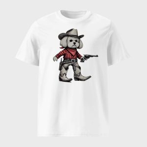 Funny Maltese Cowboy T shirt 1