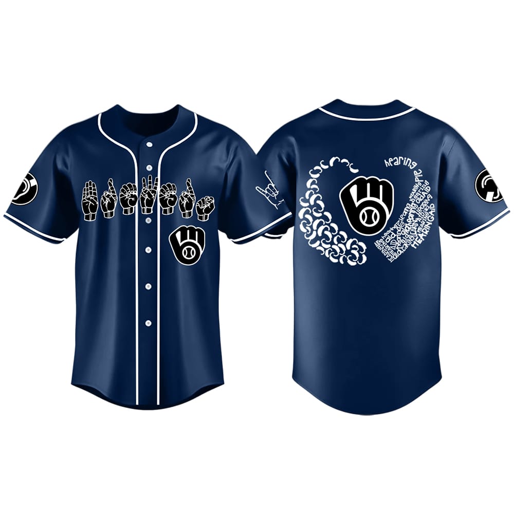 2025 Brewers Deaf Hard of Hearing Awareness Day Baseball Jersey 2025 Brewers Deaf Hard of Hearing Awareness Day Baseball Jersey