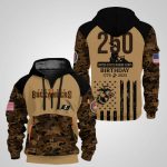 2025 Buccaneers 250Th US Marine Corps Birthday Quarter Zip Hoodie
