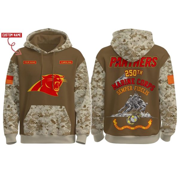 2025 Panthers US Marine Corps 250th Year Anniversary Hoodie
