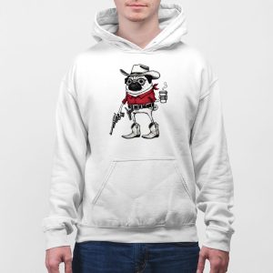 Funny Pug Cowboy Coffee T shirt 5