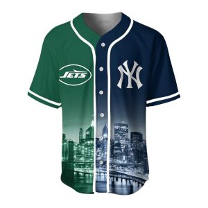 Jets x Yankees Skyline Customized Baseball Jersey1
