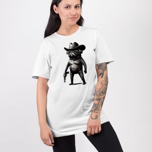 Funny Pug Cowboy T shirt 2